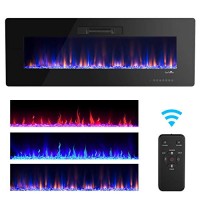 TANGKULA 36" Recessed Electric Fireplace  in-Wall& Wall Mounted & Standing Electric Heater  Remote Control  Touch Screen  Adjustable Flame Speed  750-1500W (36") - B07FP73BJT